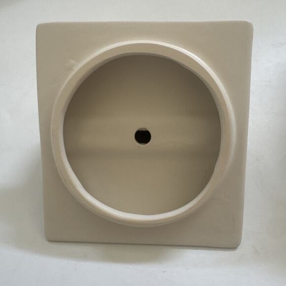 Jonathan Adler Partylite White Pottery APPLE Candle‎ Holder with Lid Home Decor - Picture 10 of 10